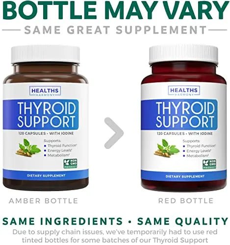 Thyroid Support with Iodine - 120 Capsules (Non-GMO) - TrustMedUSA