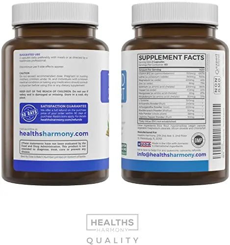 Thyroid Support with Iodine - 120 Capsules (Non-GMO) - TrustMedUSA