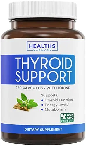 Thyroid Support with Iodine - 120 Capsules (Non-GMO) - TrustMedUSA