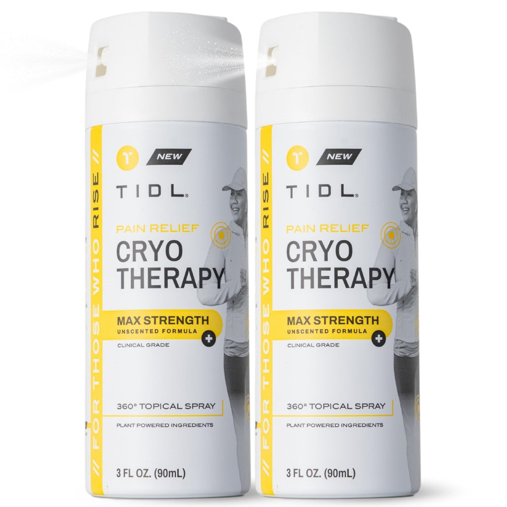 TIDL Cryotherapy Pain Relief Spray, 3 Oz (Pack of 2) Max Strength for Fast-Acting Muscle, Joint & Neck Pain Relief, Plant-Based Menthol & Camphor Pain Reliever, Quick Drying Formula - TrustMedUSA