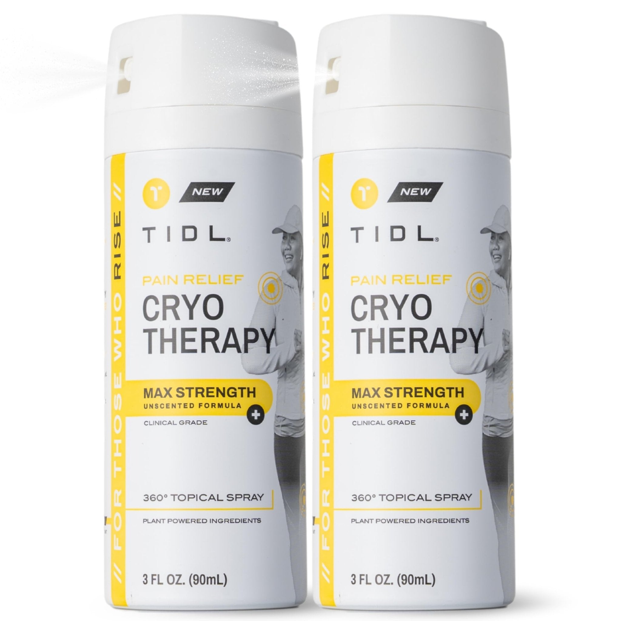 TIDL Cryotherapy Pain Relief Spray, 3 Oz (Pack of 2) Max Strength for Fast-Acting Muscle, Joint & Neck Pain Relief, Plant-Based Menthol & Camphor Pain Reliever, Quick Drying Formula - TrustMedUSA