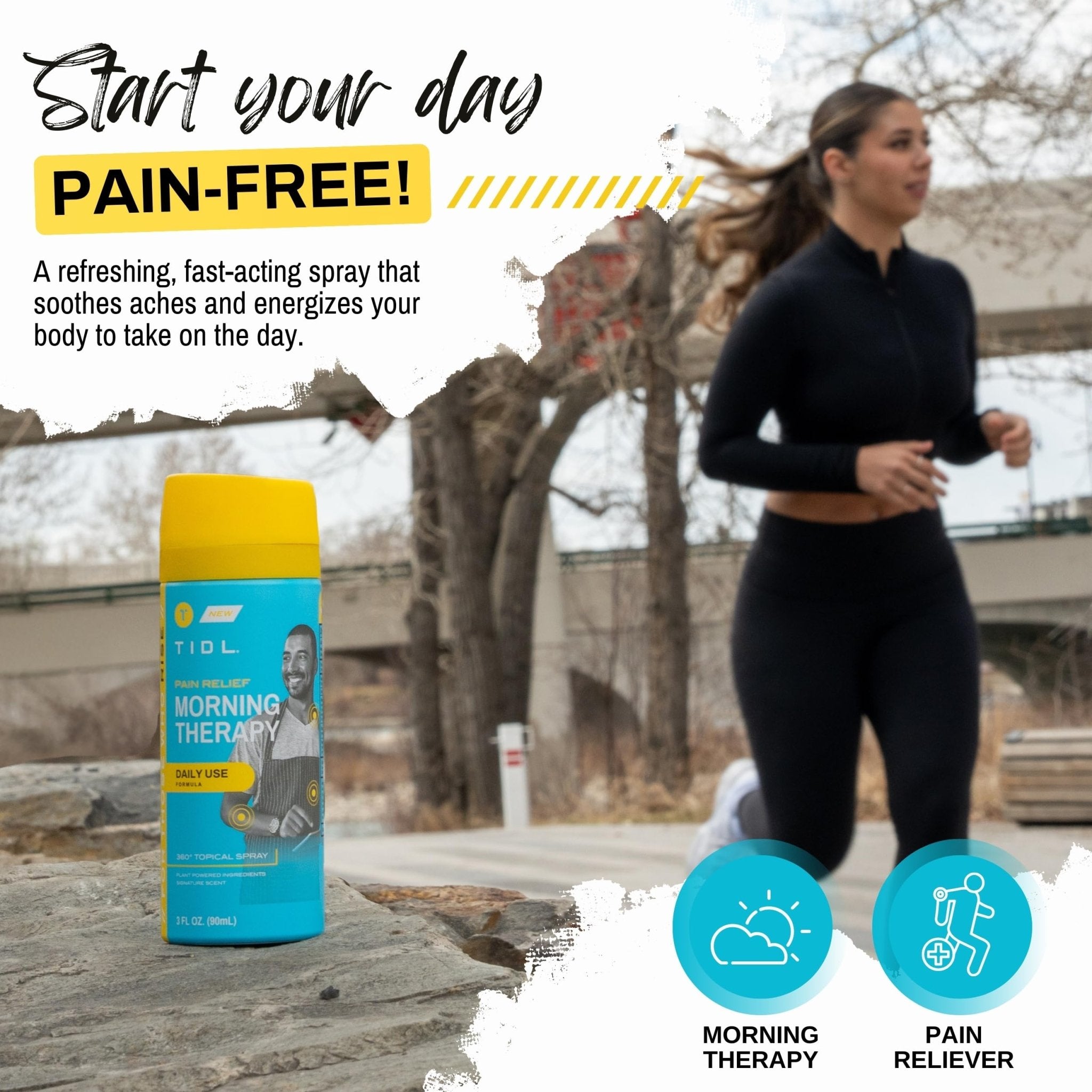 TIDL Pain Relief Spray Bundle – Morning, Cryotherapy & Evening Therapy – 3 x 3oz Sprays for Muscle, Joint, Neck, Back & Knee Pain Relief – Plant-Based Menthol Day & Night Care - TrustMedUSA