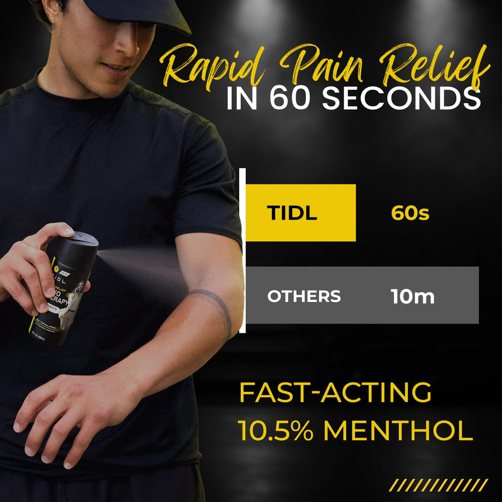 TIDL Pain Relief Spray Bundle – Morning, Cryotherapy & Evening Therapy – 3 x 3oz Sprays for Muscle, Joint, Neck, Back & Knee Pain Relief – Plant-Based Menthol Day & Night Care - TrustMedUSA