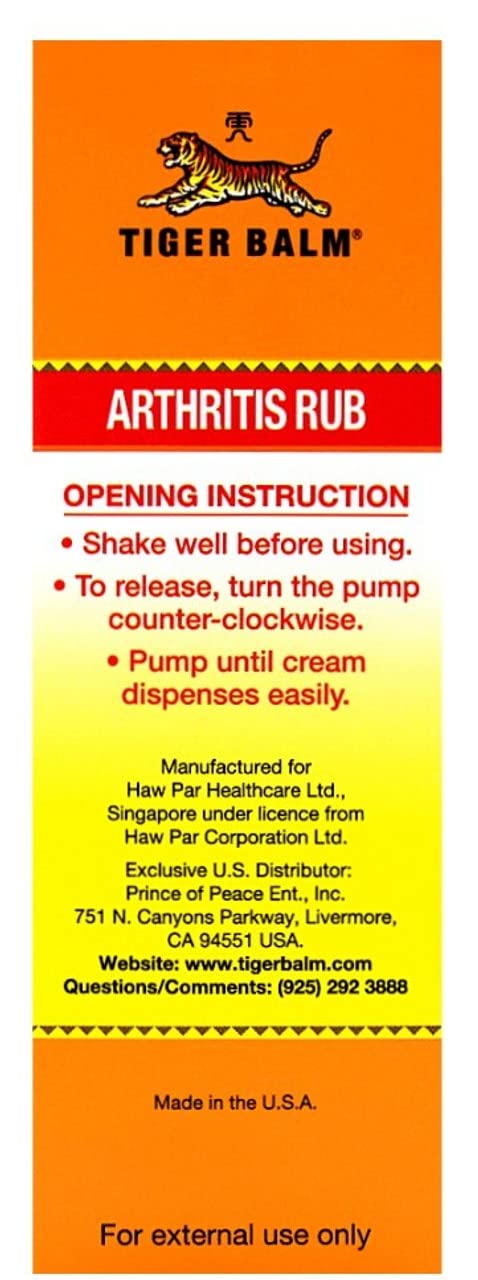 Tiger Balm Arthritis Rub, 4 Ounce - 3 per case. - TrustMedUSA