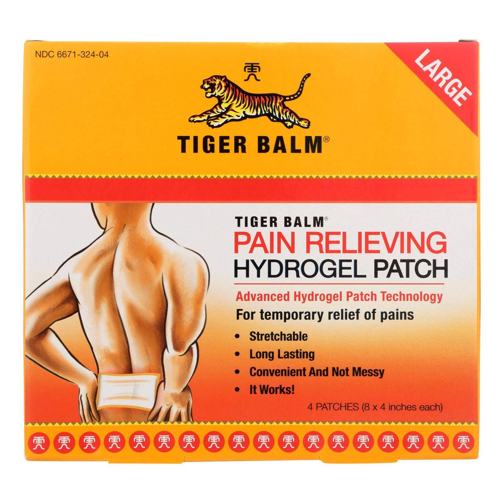 Tiger Balm Pain Relieving Patch Large, 4 Count (Pack of 6) - TrustMedUSA