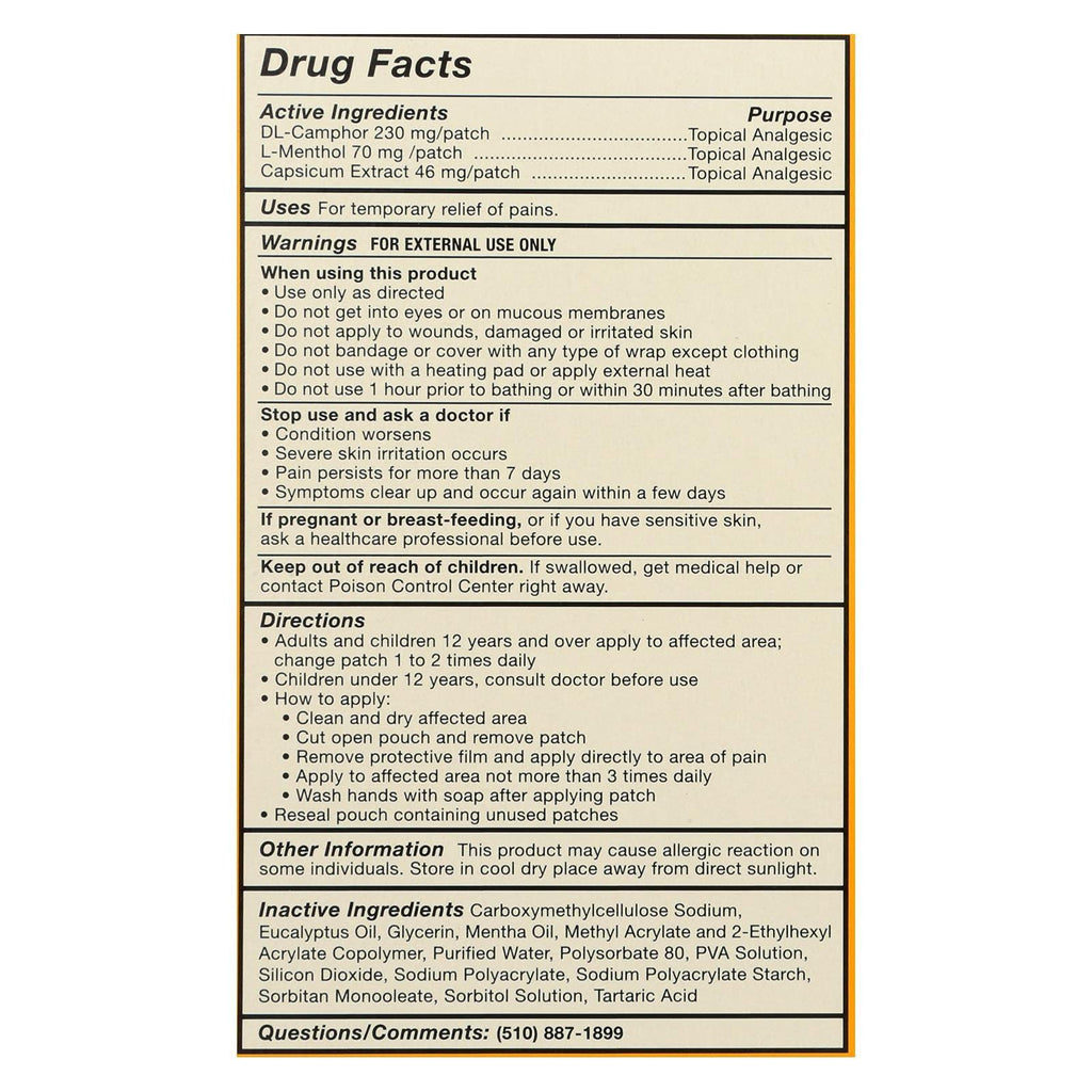 Tiger Balm Pain Relieving Patch Large, 4 Count (Pack of 6) - TrustMedUSA