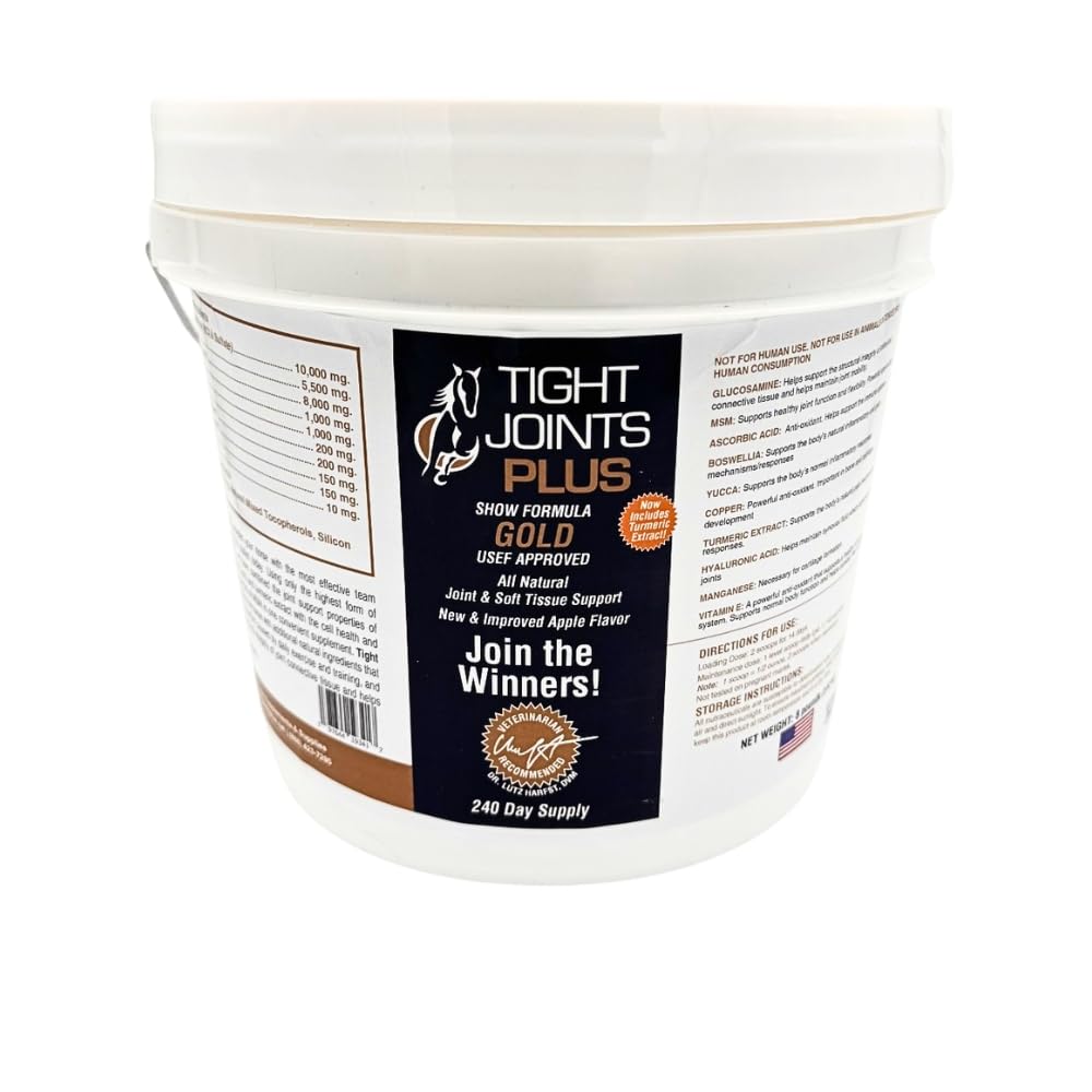 TIGHT JOINTS PLUS - Show Formula Gold USEF Approved- All Natural Joint and Soft Tissue Support - 240 Day Supply 8Lbs - TrustMedUSA