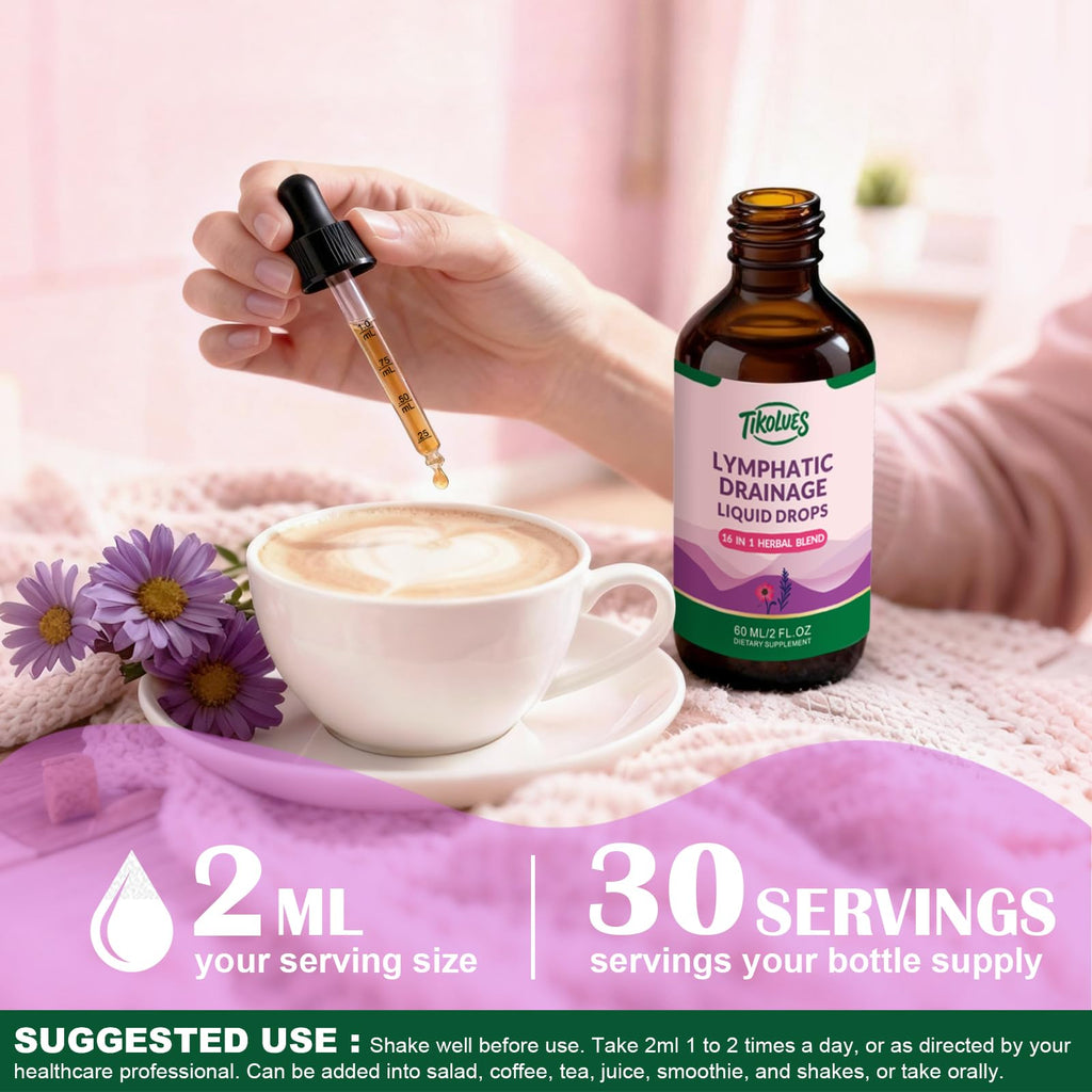 TIKOLUES Lymphatic Drainage Drops | Organic Lymphatic Cleanse Immune Support Supplement | Lymphatic Support with Echinacea & Elderberry | Herbal Blend | Non-GMO | 2 Fl Oz - Maple Wellness Supplements