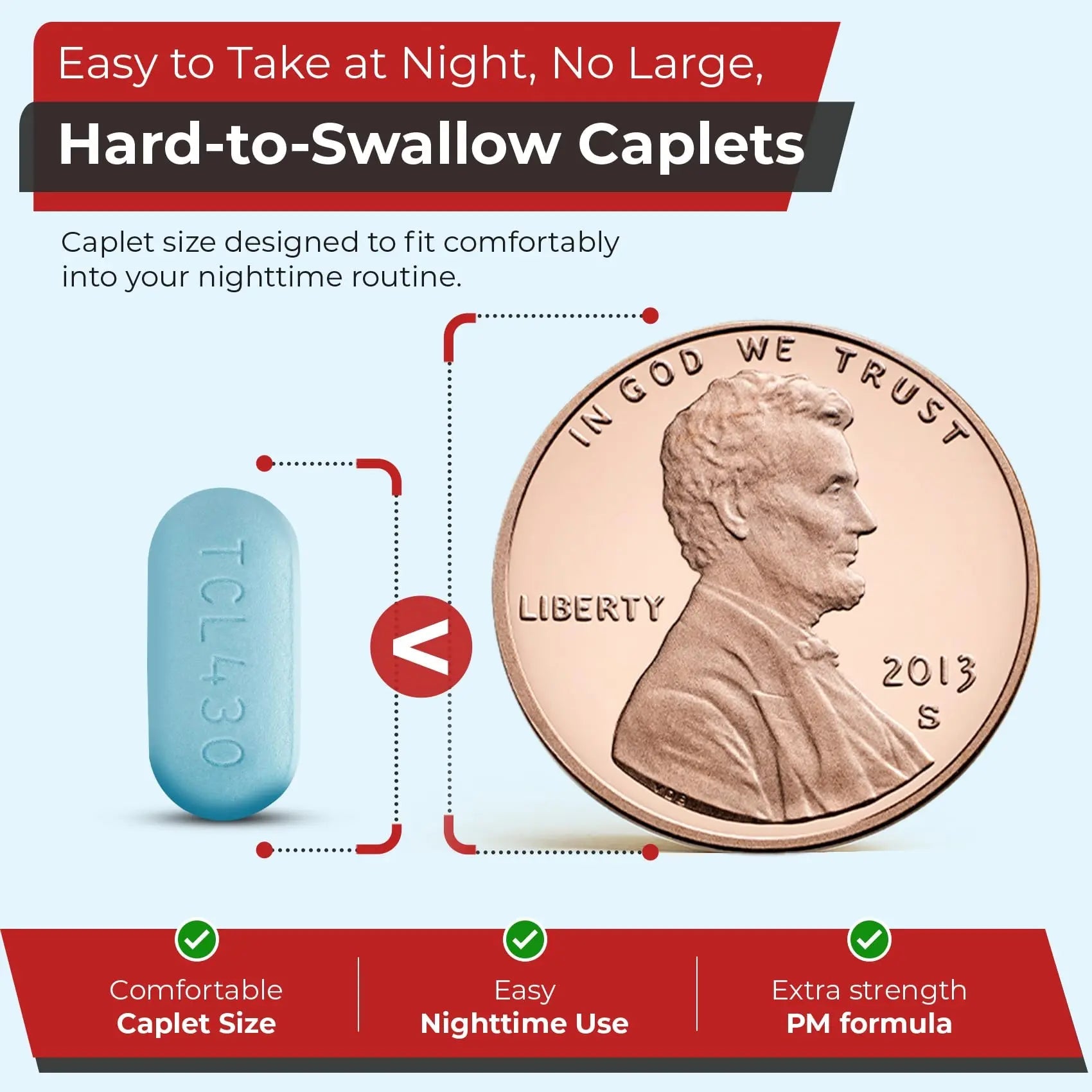 TIME-Cap Labs 400 Caplets Extra Strength Acetaminophen 500mg PM & Diphenhydramine HCl 25mg - PM Pain Reliever & Sleep Aid, Helps with Occasional Headaches & Minor Aches & Pains - TrustMedUSA