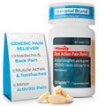 TIME-Cap Labs Dual Action Pain Reliever Acetaminophen 250mg & Ibuprofen 125mg – Back Pain, Arthritis & Headache Relief – National Brand Equivalent, Factory Direct NSAID - 72 Caplets - TrustMedUSA