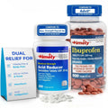 TIME-Cap Labs Ibuprofen 200mg (500 Tablets) & Famotidine 20mg Acid Reducer (200 Tablets) Bundle - Fever, Pain Reliever Pills for Headaches & Heartburn Relief Medicine for Acid Reflux & Indigestion - TrustMedUSA