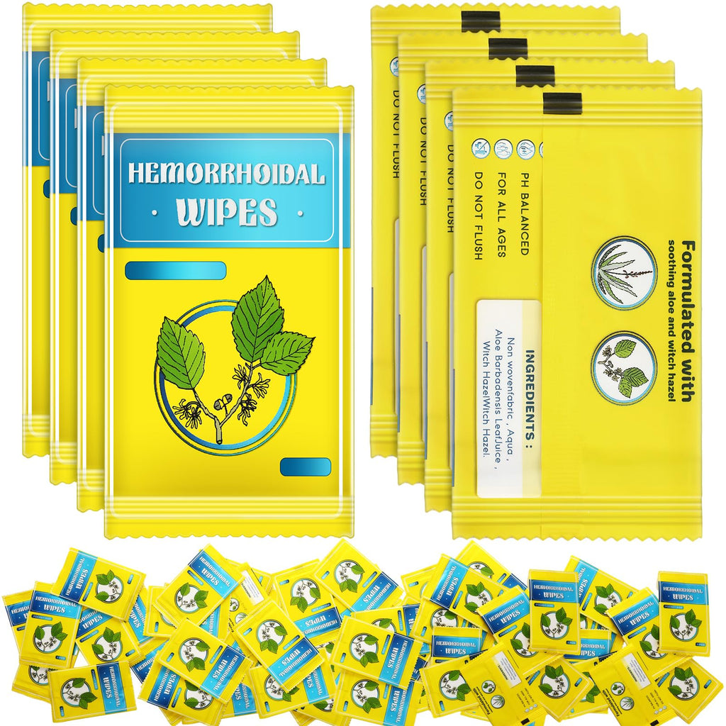 Timgle 300 Counts Individual Packing Hemorrhoid Wipes Witch Hazel Wipes for Butt Hemorrhoidal and Relief Swelling Pain Burning Itching Numbing, 5.5 x 7 Inch - TrustMedUSA