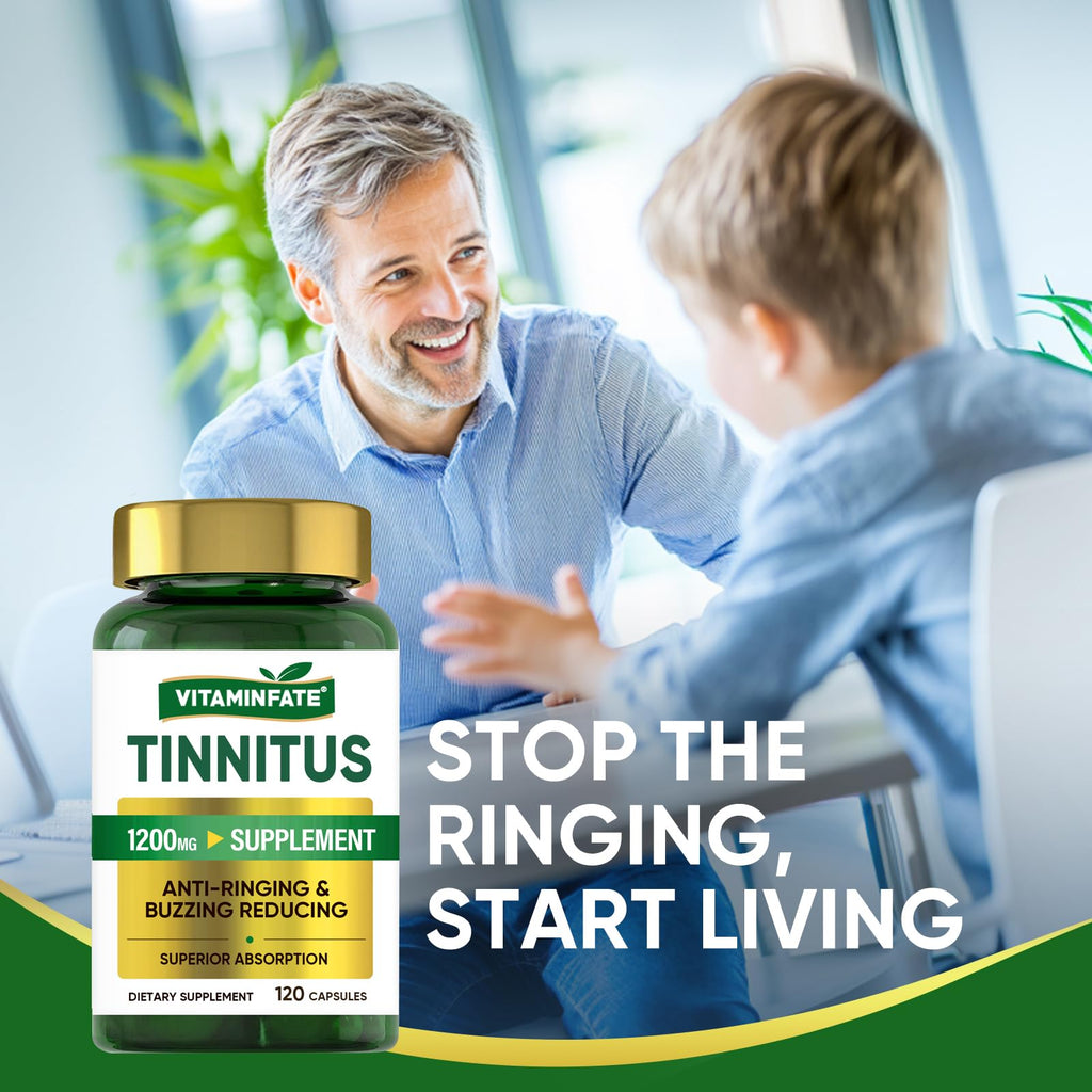 Tinnitus Relief for Ringing Ears 1200mg - 120 Capsules Advanced Ear Health Support Supplement | Supports Ear Health and Reduces Tinnitus Symptoms - Non-GMO & Vegan - TrustMedUSA