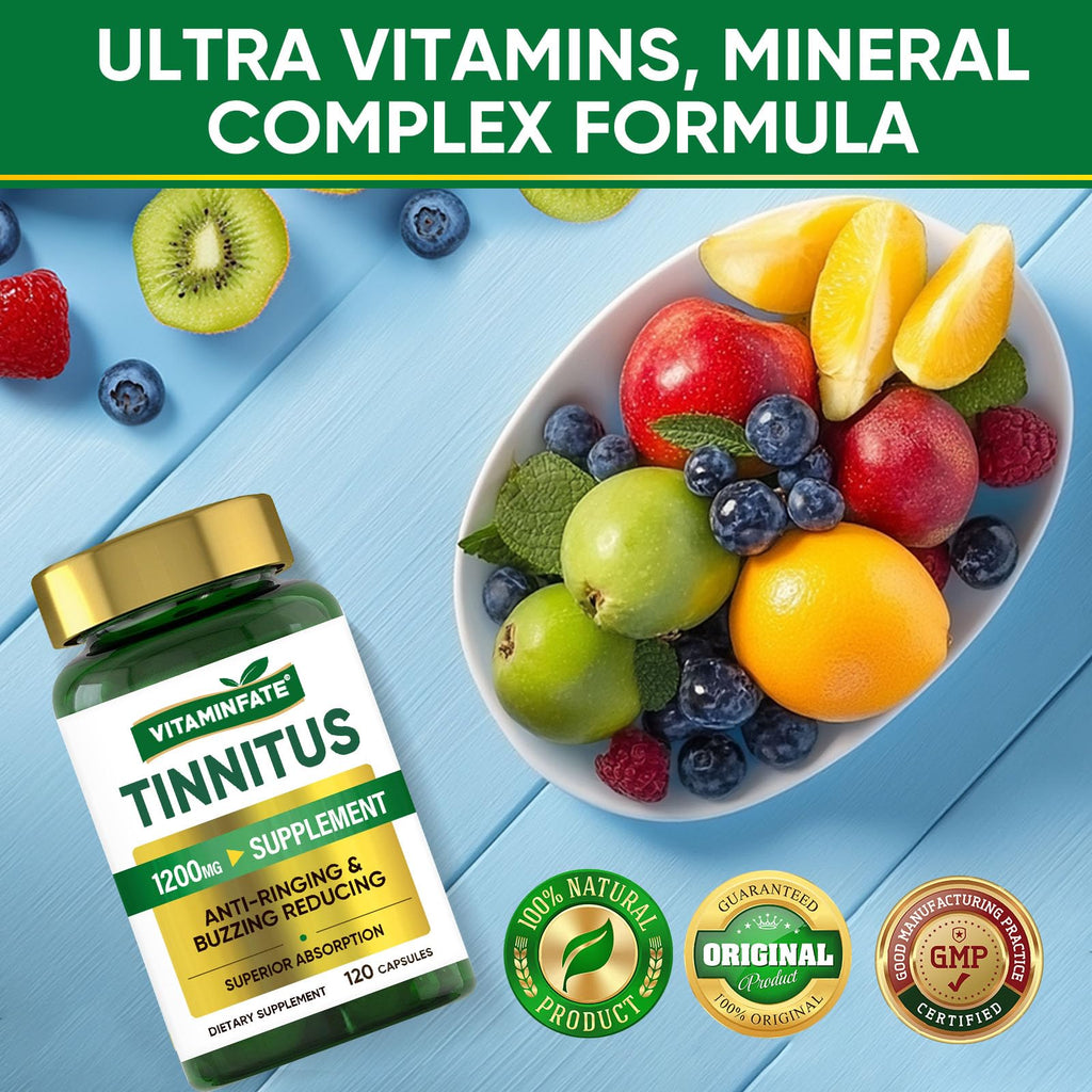 Tinnitus Relief for Ringing Ears 1200mg - 120 Capsules Advanced Ear Health Support Supplement | Supports Ear Health and Reduces Tinnitus Symptoms - Non-GMO & Vegan - TrustMedUSA