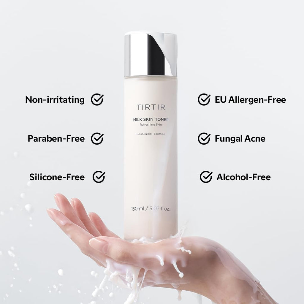TIRTIR Milk Skin Rice Toner - Deep Moisturizing, Hydrating and Refreshing for face, Niacinamide, Ceramide, Rice Bran Extract - TrustMedUSA