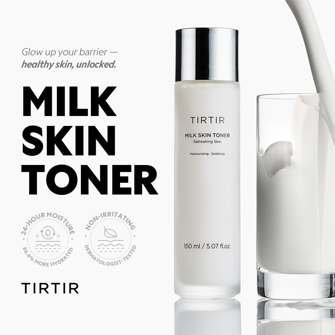TIRTIR Milk Skin Rice Toner - Deep Moisturizing, Hydrating and Refreshing for face, Niacinamide, Ceramide, Rice Bran Extract - TrustMedUSA