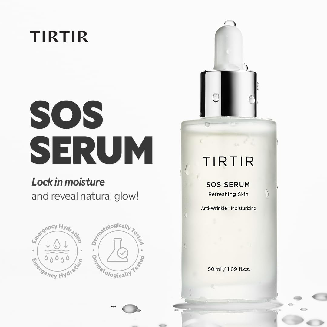 TIRTIR SOS Serum - Radiant Glow Boosting Face Serum - Plumping, Anti Aging, Hydrating - Visibly Smooth and Glowy Skin - Fragrance Free for All Skin Types, 1.69 fl.oz. - TrustMedUSA