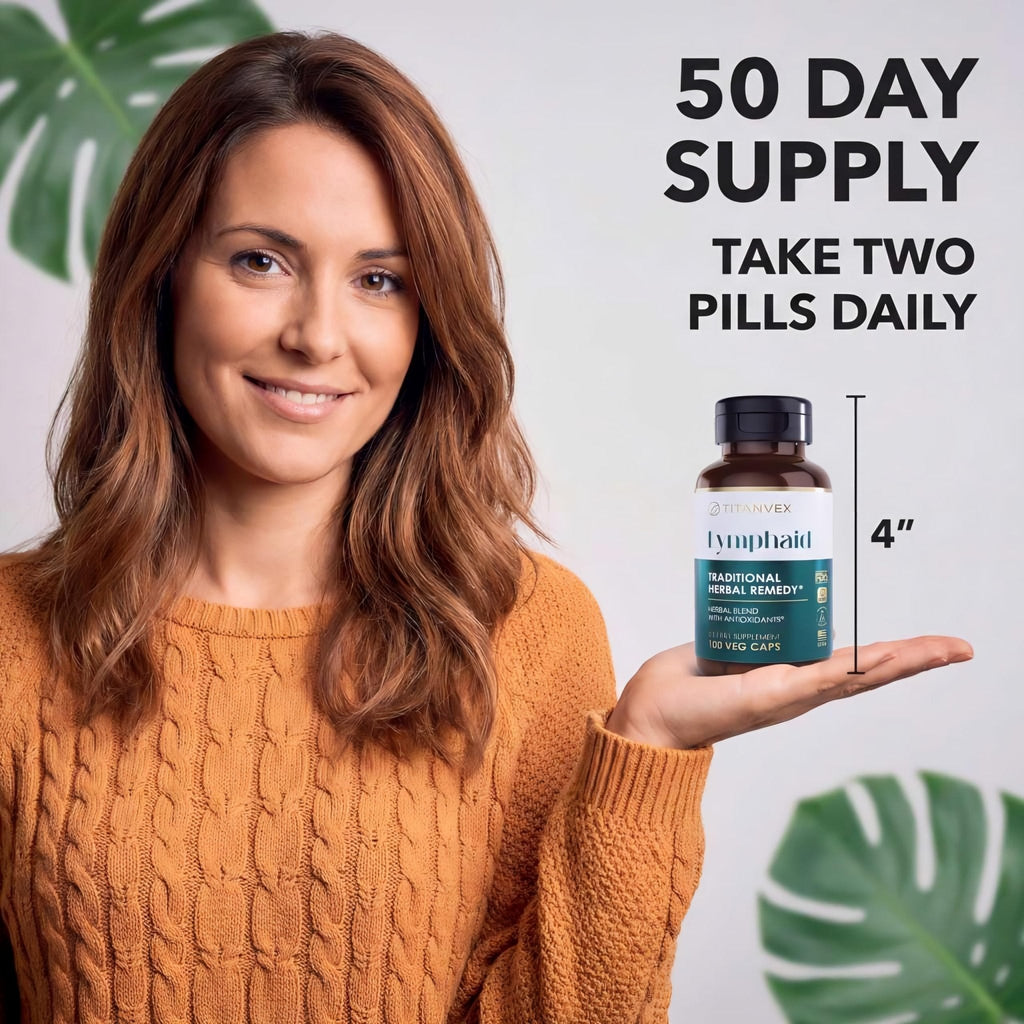 TitanVex Lymphaid - Lymphatic Drainage Supplement 100 Vegan Capsules, Herbal Lymphatic Support with Echinacea and Dandelion, Antioxidant, Respiratory and Urinary Wellbeing - Maple Wellness Supplements