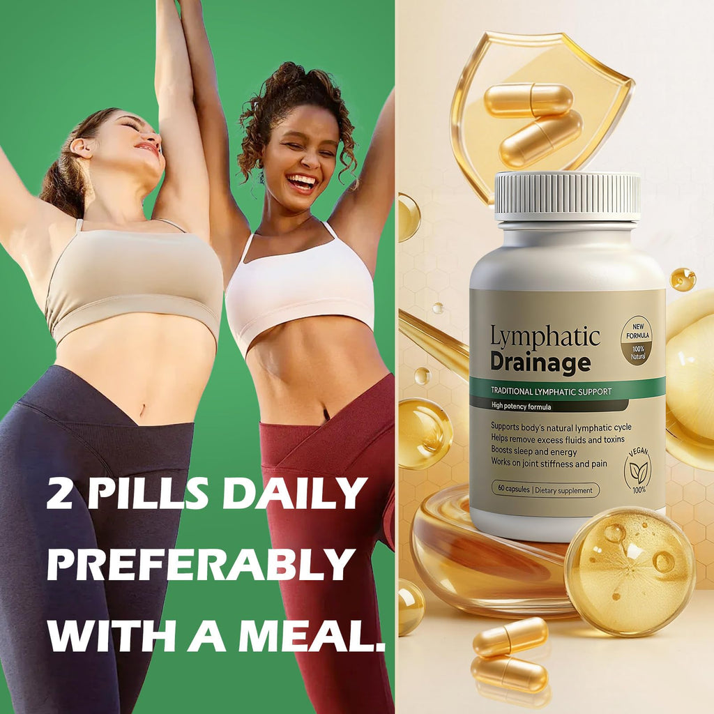 Tnaasmais Lymphatic Drainage Capsules, New Maximum Potency Formula with Dandelion Extract, Lymphatic Drainage Supplement for Fast-Absorbing, Immune Boost, Natural Ingredients, Vegan, 60 Capsules - Maple Wellness Supplements
