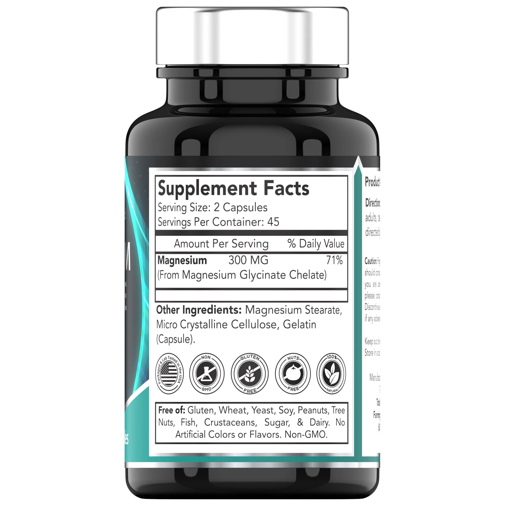tnvitamins Magnesium Glycinate 300mg, 90 Capsules | High Absorption Chelated Magnesium for Sleep, Calm & Muscle Support - TrustMedUSA