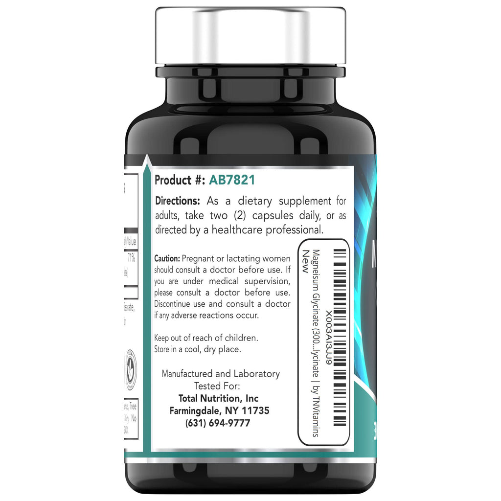 tnvitamins Magnesium Glycinate 300mg, 90 Capsules | High Absorption Chelated Magnesium for Sleep, Calm & Muscle Support - TrustMedUSA