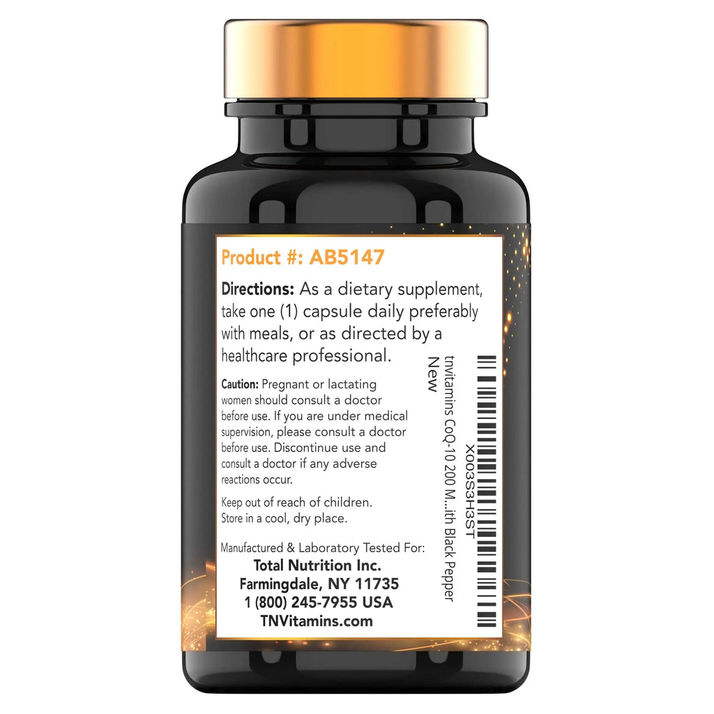tnvitamins Ultra Potent CoQ-10 200 MG - 150 Capsules with Black Pepper Extract - TrustMedUSA