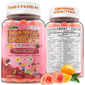 Toddler 2-4 & Kids 4+ Para Clean Gut Health Gummies w/Black Walnut, Wormwood, Clove, Pumpkin Seeds, Vitamin C, D3, Zinc, Digestive Supplement for Natural Gut Cleanse, Kids Immune Support (60cts) - TrustMedUSA
