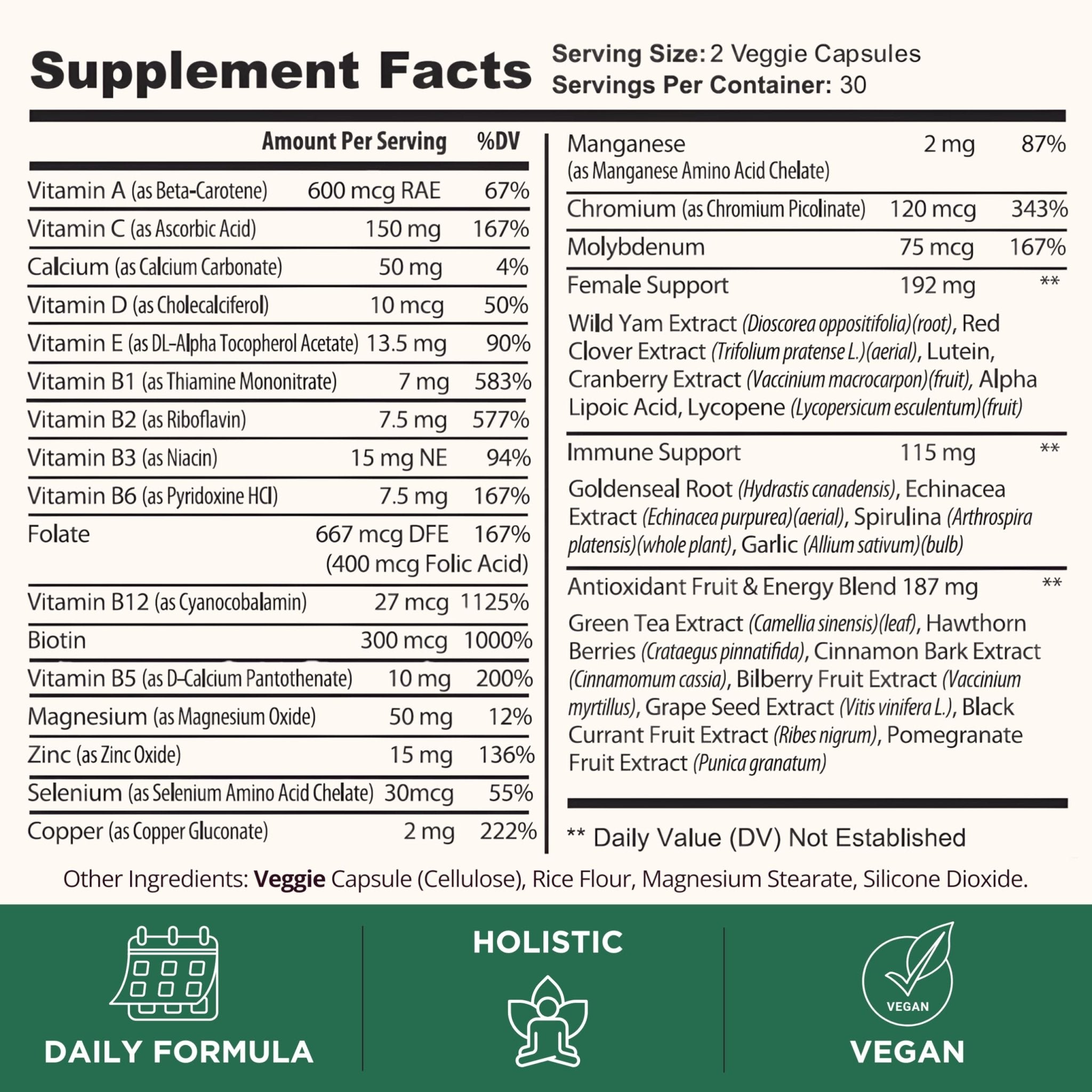 TODICAMP Melanin-Rich Physiology Women's Wellness Formula with 37 Active Ingredients - Daily Multivitamin for Women Hormone Balance, Energy Vitamins for Women, Biotin Supplement for Hair Skin & Nails - TrustMedUSA