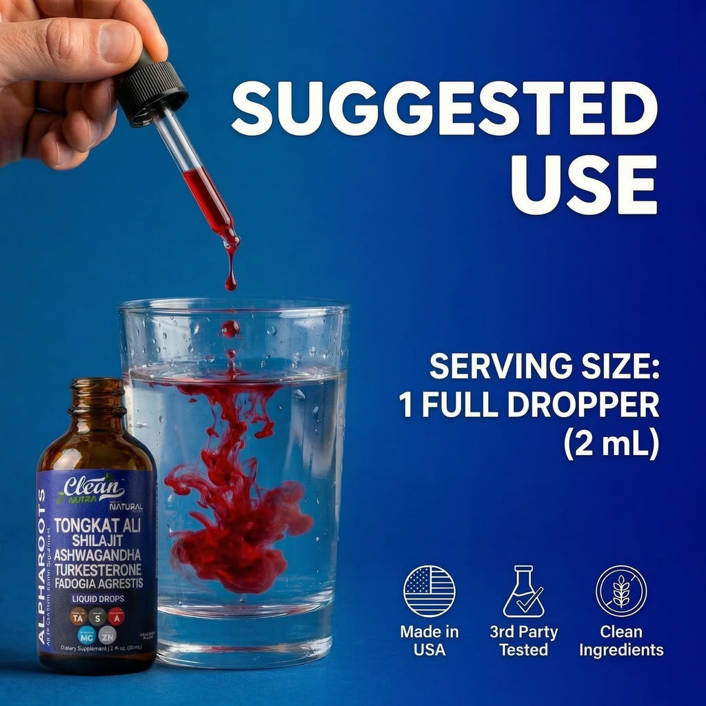 Tongkat Ali Liquid Drops Shilajit, Ashwagandha, Turkesterone, Fadogia Agrestis, Magnesium, Irish Sea Moss, and Zinc Herbal Supplement by Clean Nutra - TrustMedUSA