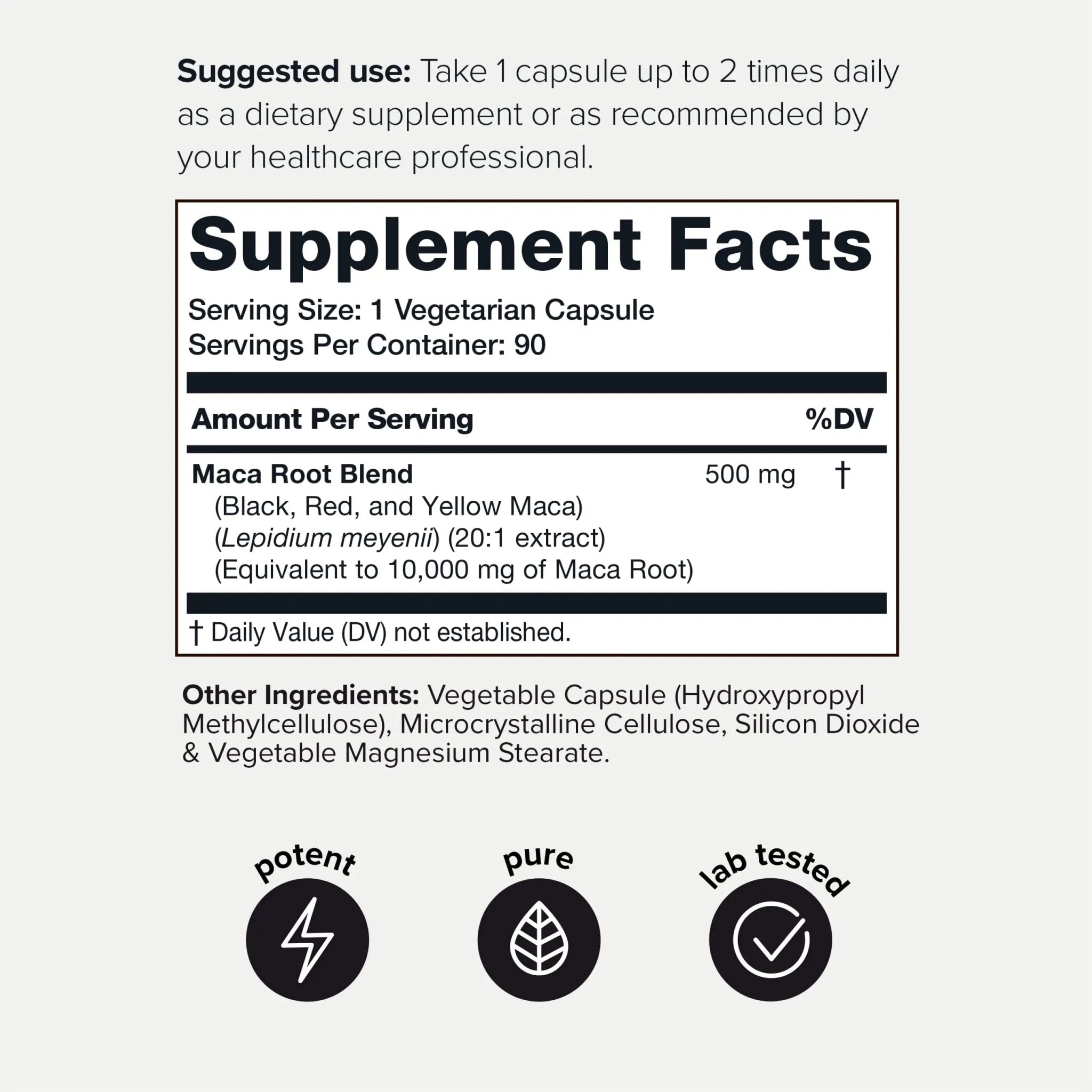 Toniiq 10,000mg 20x Concentrated Extract - Single Origin Wildcrafted Maca Root Capsules - TrustMedUSA