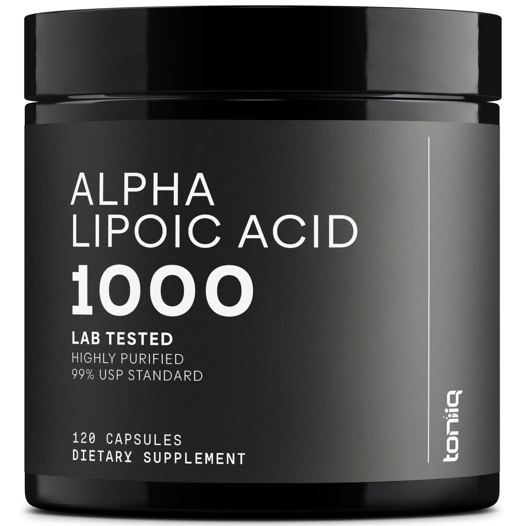 Toniiq 1000mg Ultra High Strength Alpha Lipoic Acid Capsules - Highly Purified 99%+ USP Standard - 120 Capsules ALA Supplement - TrustMedUSA