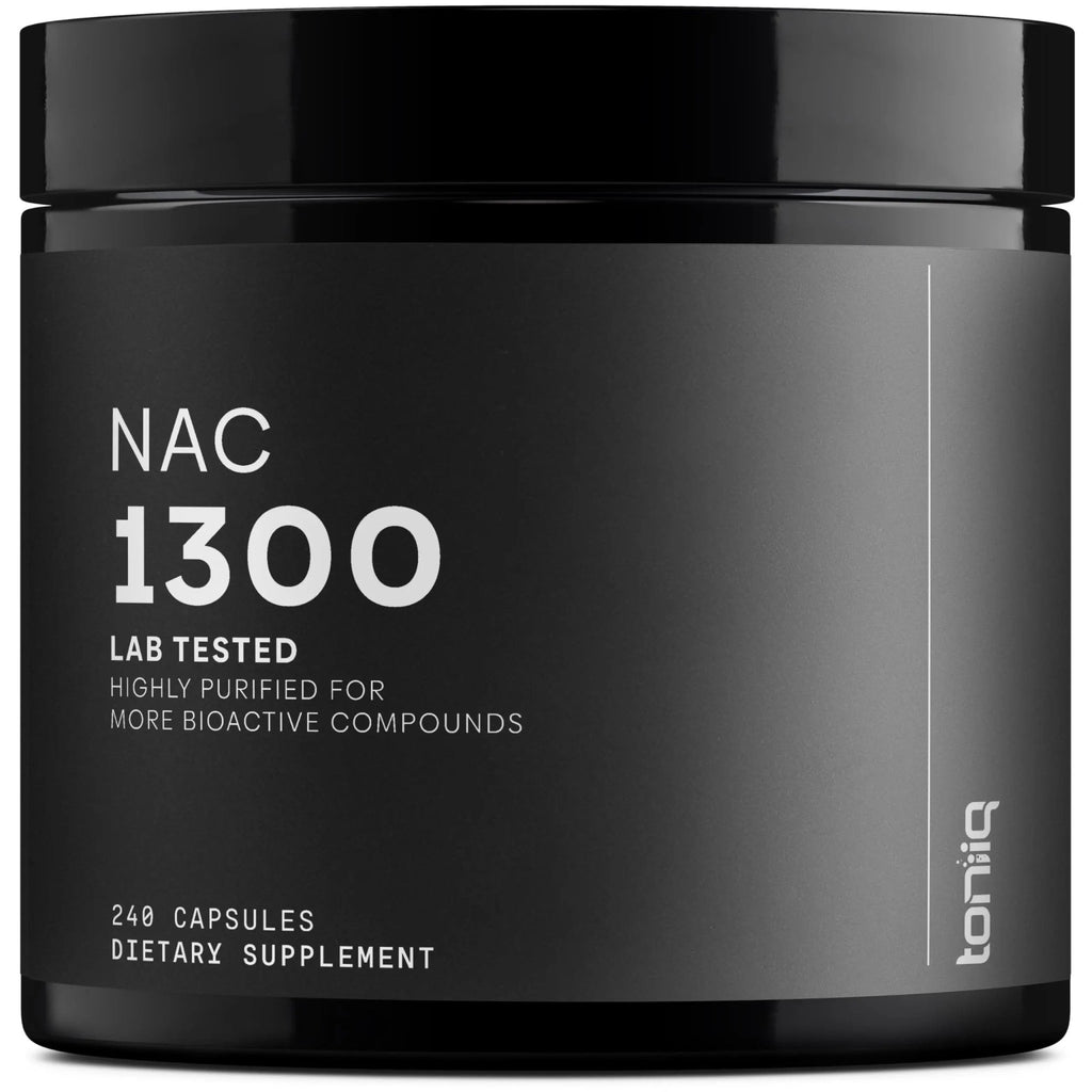 Toniiq 1300mg NAC - 4 Month Supply - Min. 98%+ Tested Purity - Ultra High Strength Bioavailable NAC Cysteine Supplement - 240 Vegetarian N Acetyl Cysteine - TrustMedUSA