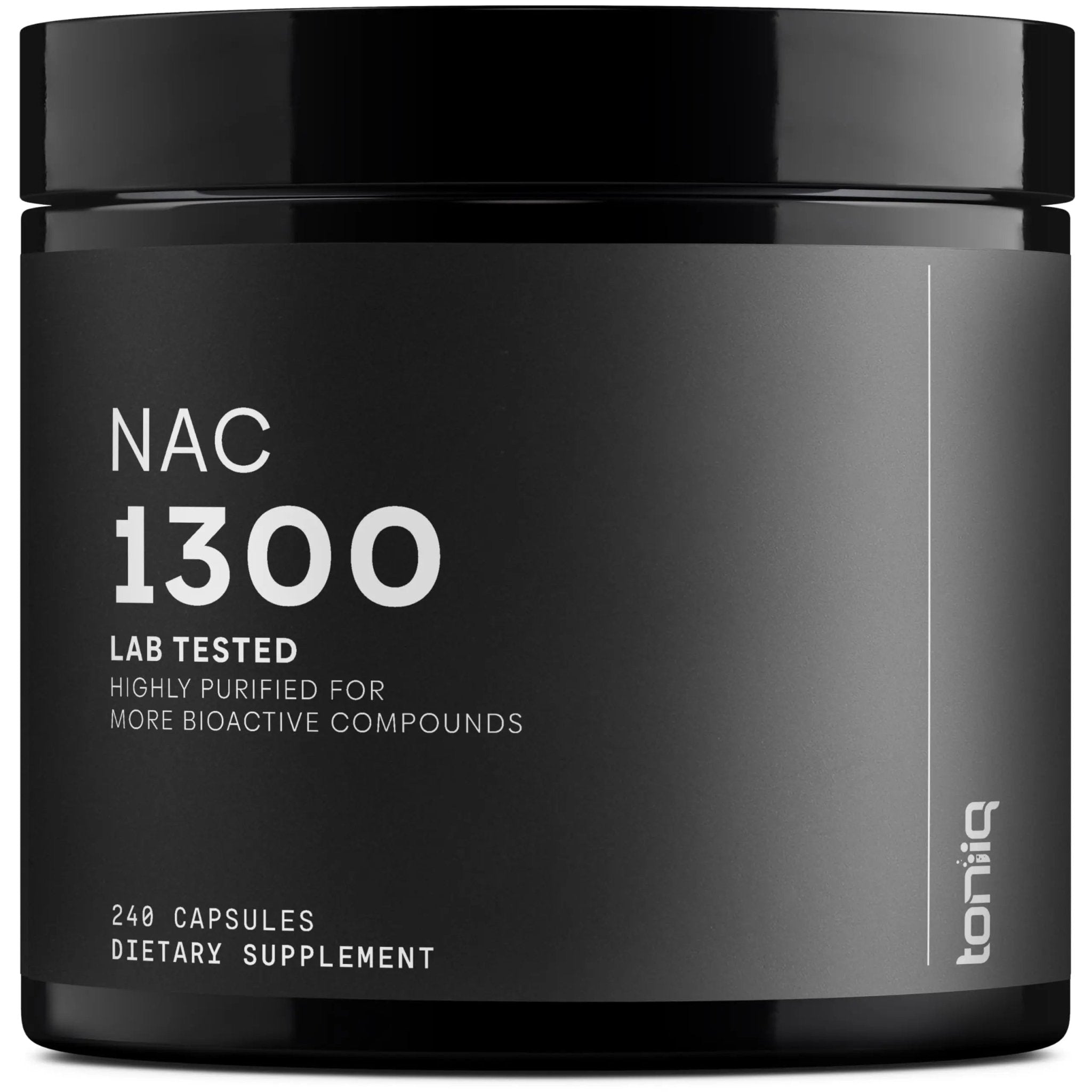 Toniiq 1300mg NAC - 4 Month Supply - Min. 98%+ Tested Purity - Ultra High Strength Bioavailable NAC Cysteine Supplement - 240 Vegetarian N Acetyl Cysteine - TrustMedUSA