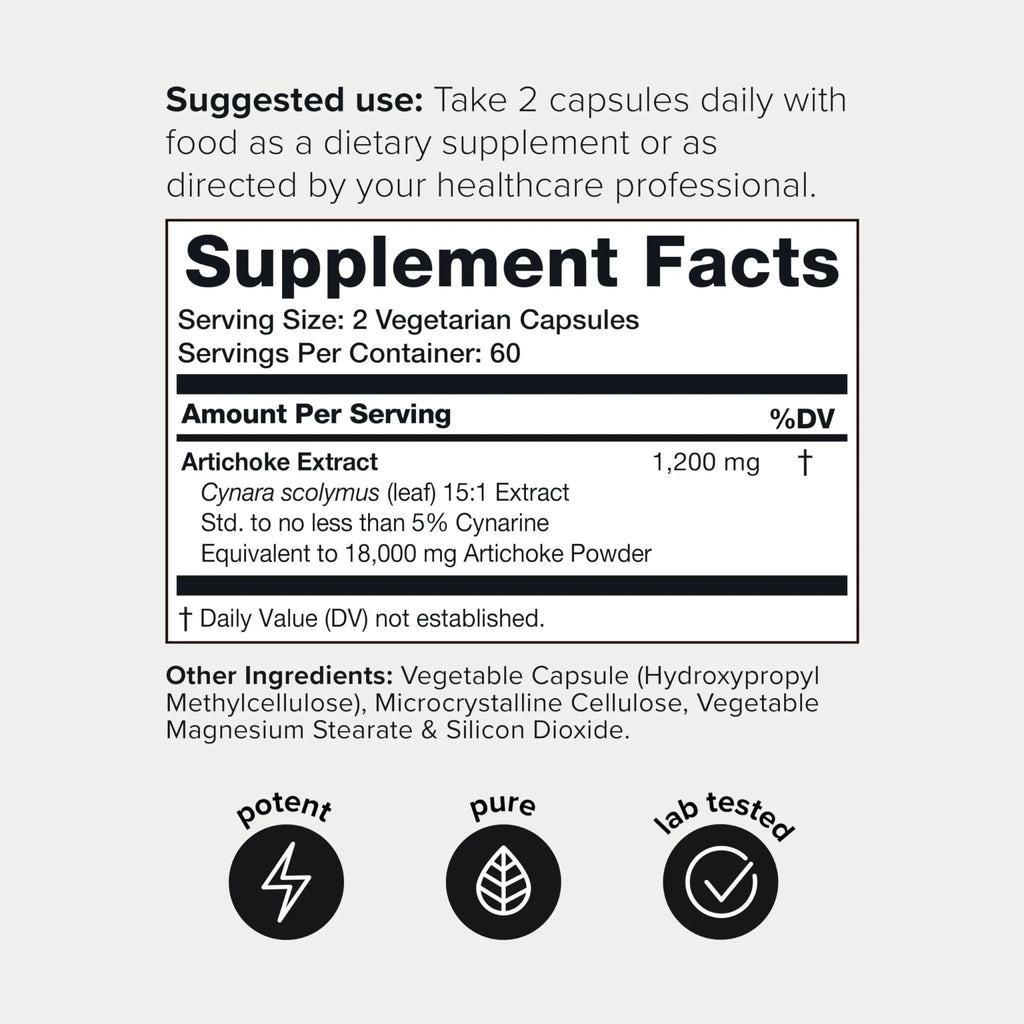 Toniiq 18,000mg 15x Concentrated Artichoke Extract Capsules - Ultra Concentrated - TrustMedUSA