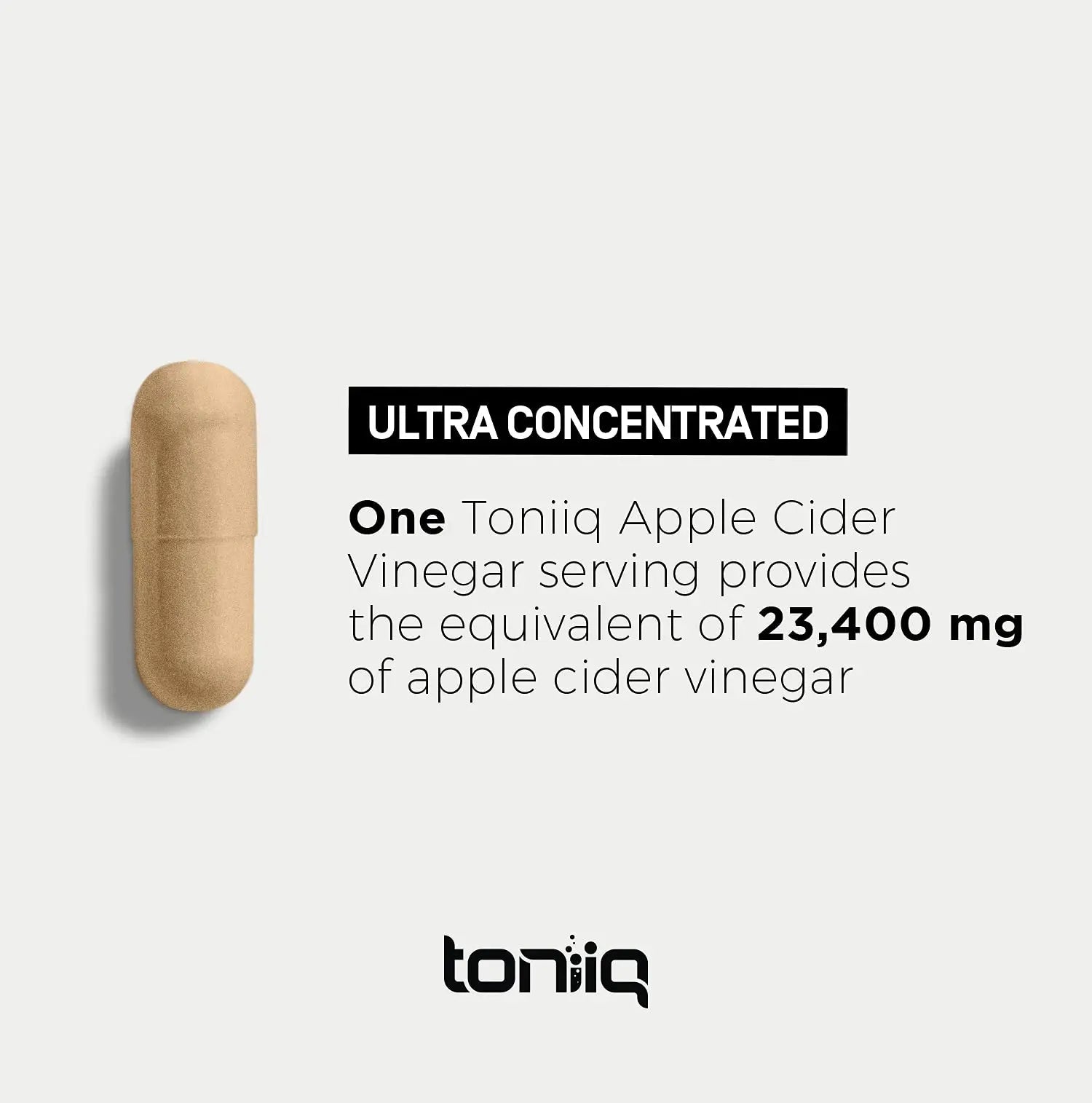 Toniiq 20% Acetic Acid Ultra High Strength Non-GMO Apple Cider Vinegar Capsules - TrustMedUSA