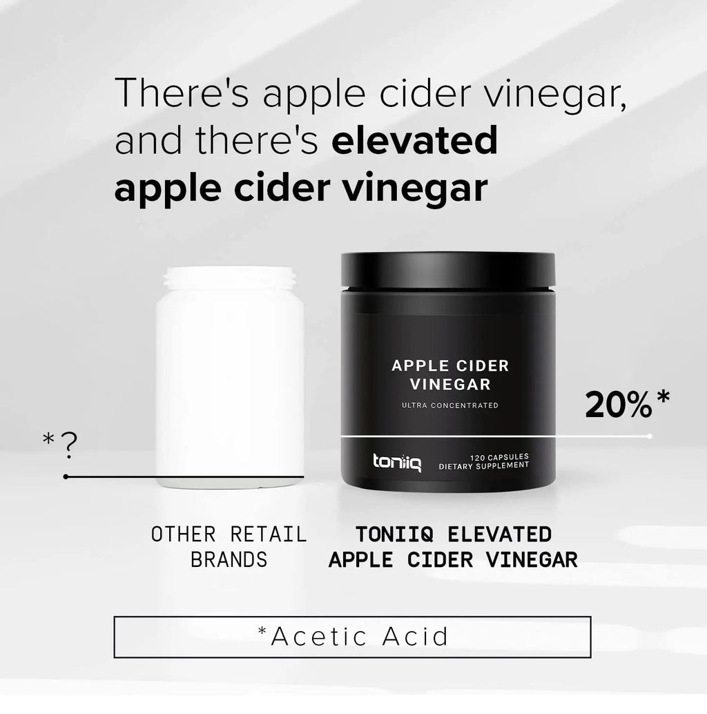 Toniiq 20% Acetic Acid Ultra High Strength Non-GMO Apple Cider Vinegar Capsules - TrustMedUSA