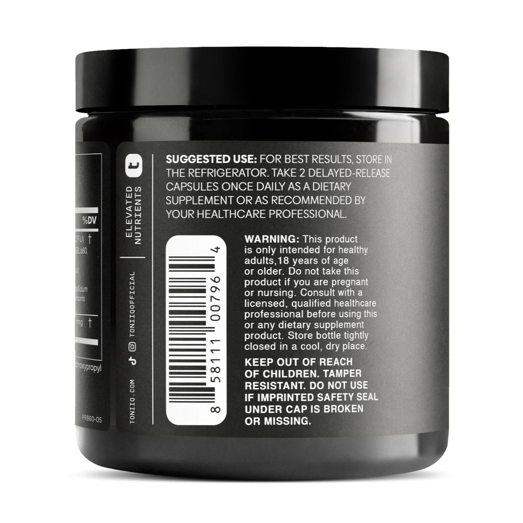 Toniiq 200 Billion CFU Probiotic Supplement 30 Verified Third-Party Tested Strains - Fully Shelf-Stable Probiotics Formula - TrustMedUSA
