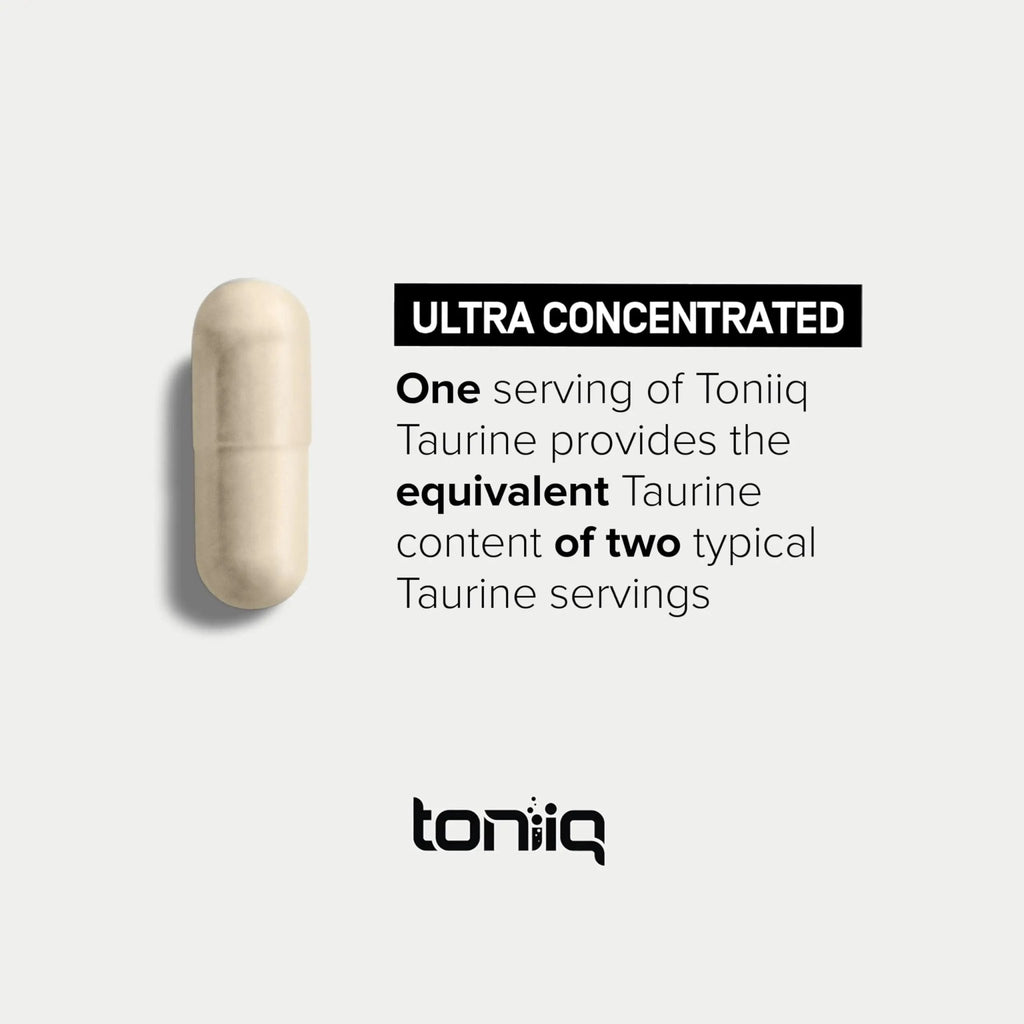 Toniiq 2000mg Taurine Supplement - High Purity Taurine Powder Capsules, 98%+ Pure - TrustMedUSA