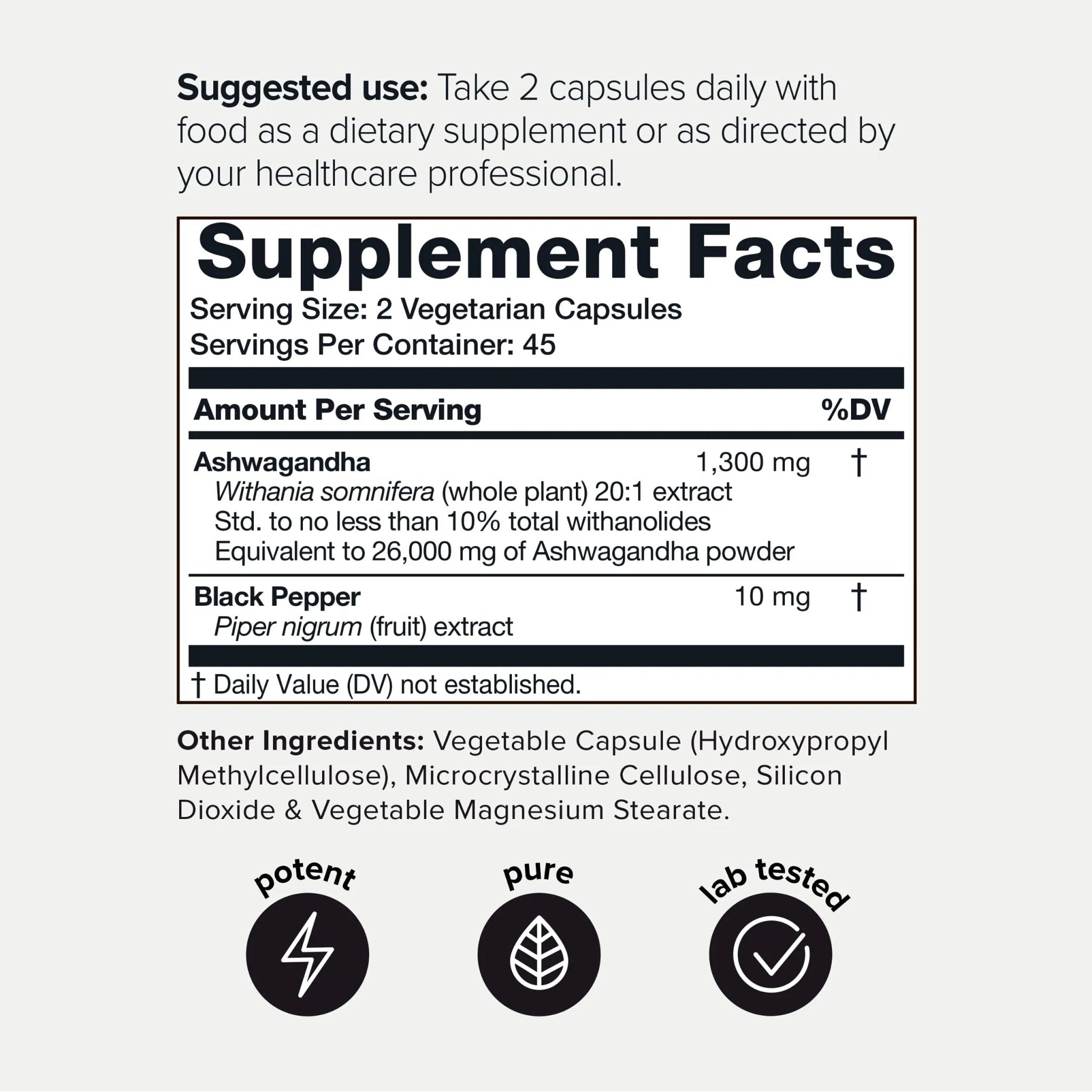 Toniiq 26,000mg 20x Concentrated Extract - 10% Withanolides - Ultra High Strength - TrustMedUSA