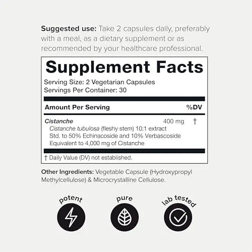 Toniiq Cistanche Tubulosa - (4000mg) Pure Cistanche Supplement for Men - 10x Highly - TrustMedUSA