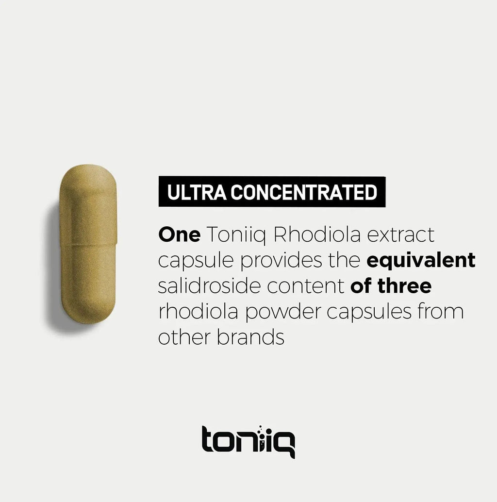 Toniiq Triple-Strength 600mg Rhodiola Rosea - 120 Capsules - 5% Salidroside Concentrat - TrustMedUSA