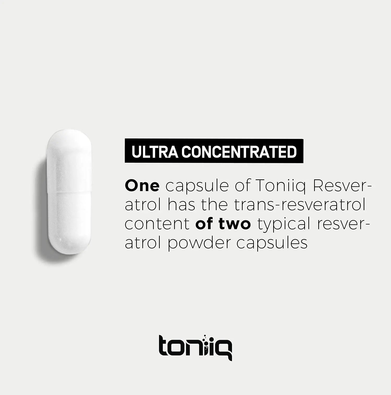 Toniiq Ultra High Purity Resveratrol Capsules - 98% Trans-Resveratrol - Highly Purified and Bioavailable - 180 Caps Reservatrol Supplement - TrustMedUSA