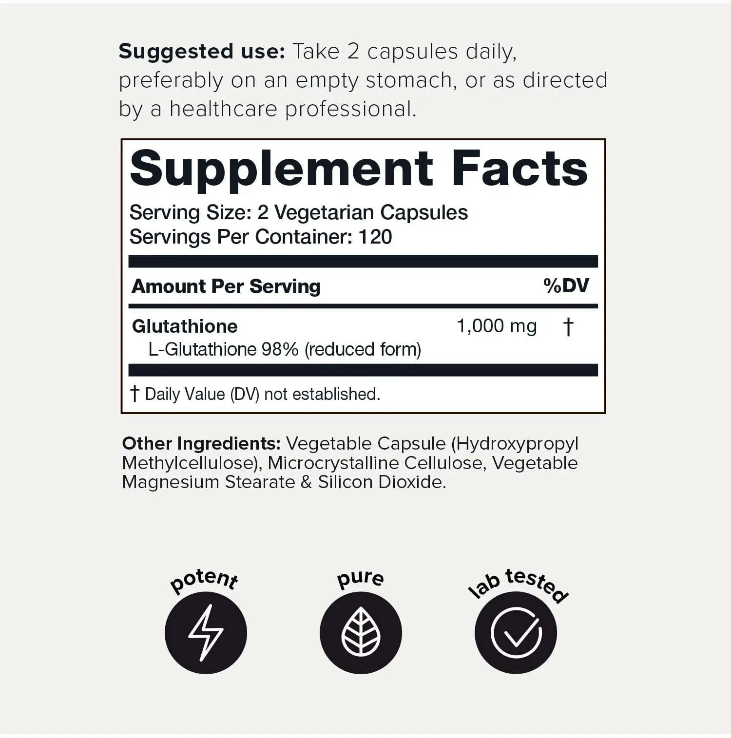 Toniiq Ultra High Strength Glutathione Capsules - 1000mg Concentrated Formula - 98%+ - TrustMedUSA