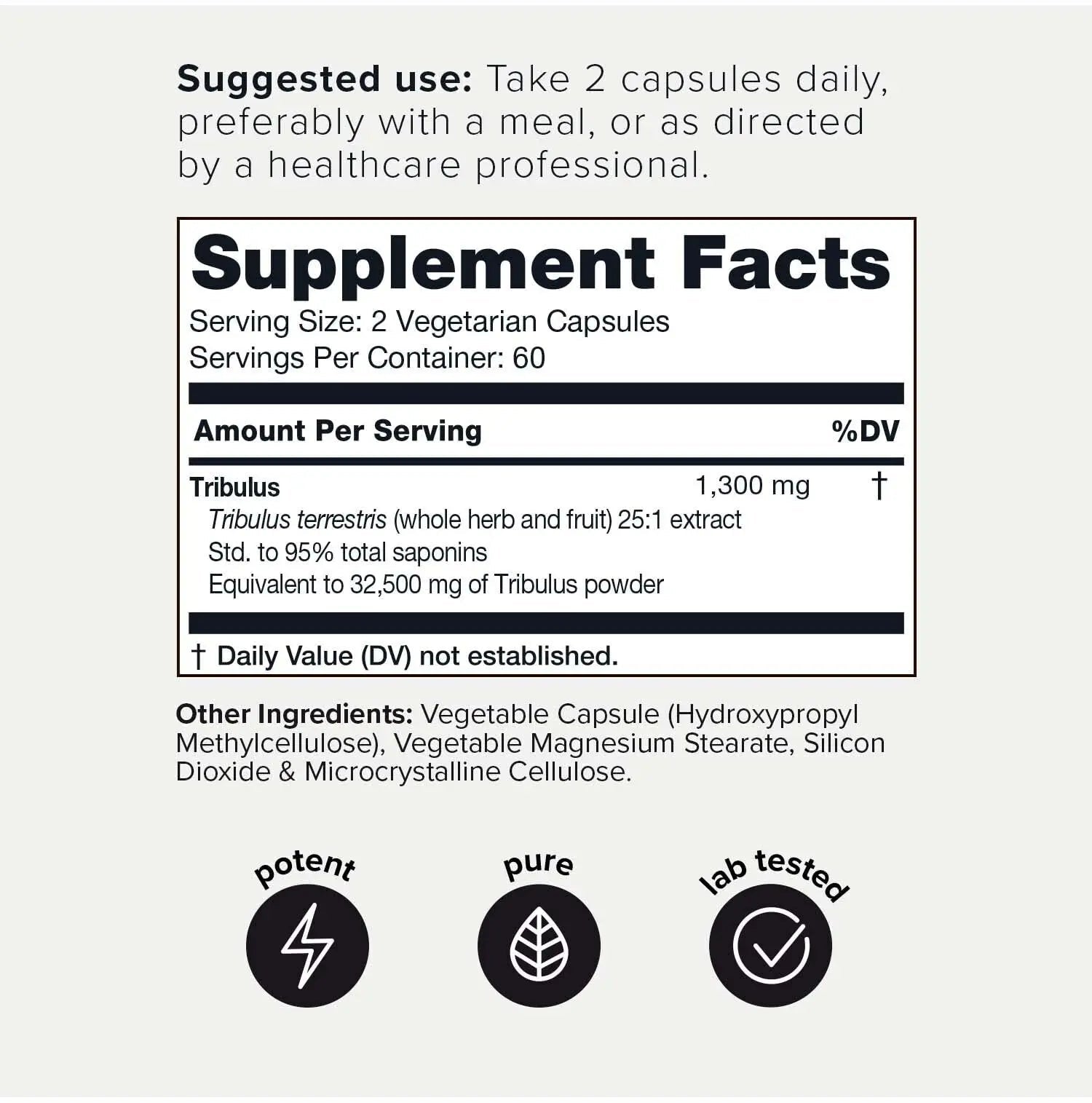 Toniiq Ultra High Strength Tribulus Capsules - 95% Steroidal Saponins - 1300mg Concentra - TrustMedUSA