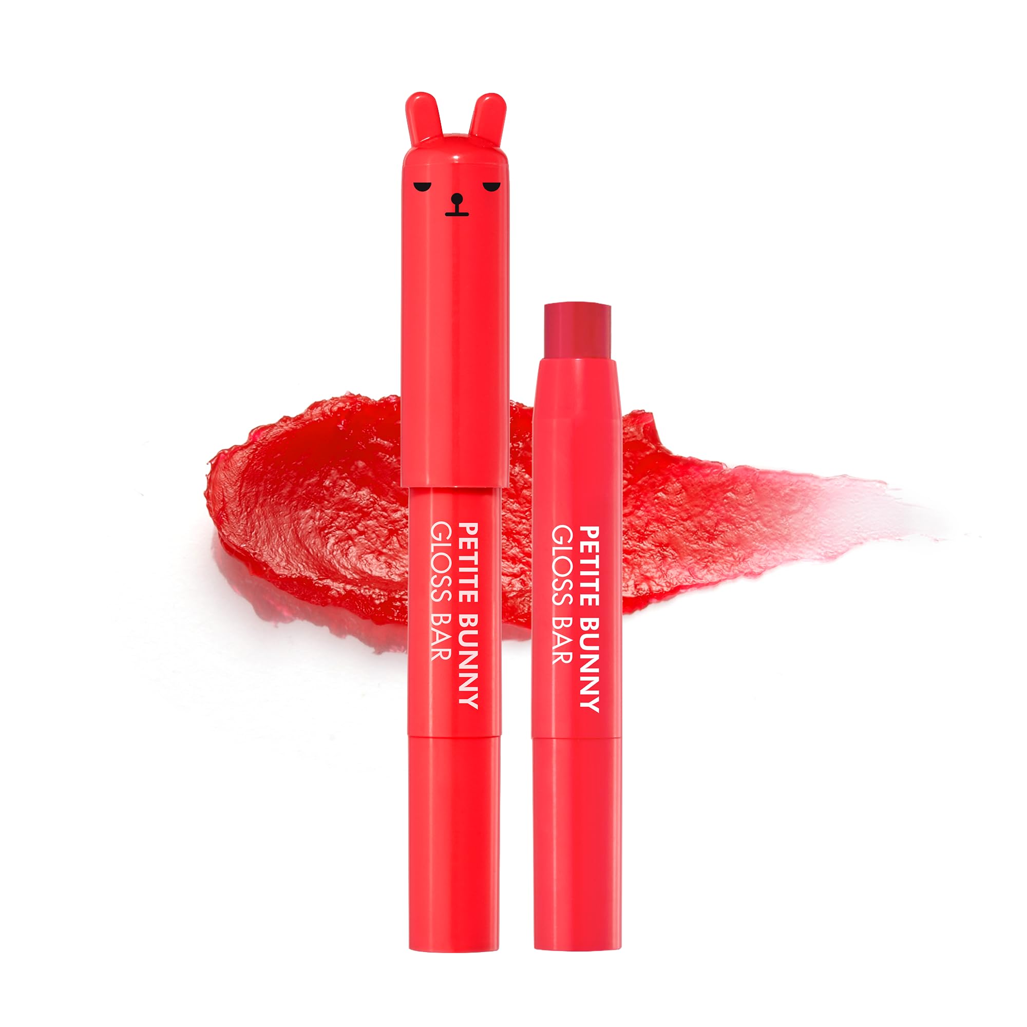 TONYMOLY Petit Bunny Lip Gloss – Easter Basket Stuffer, Cute Bunny Lip Crayon, Hydrating Korean Lip Gloss with Vitamin E for Soft, Juicy Cherry - TrustMedUSA