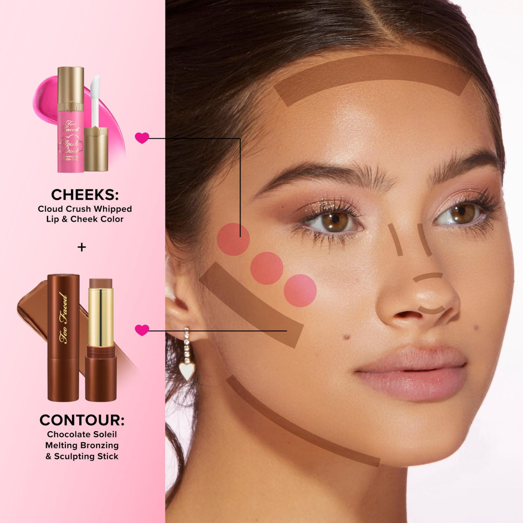 Too Faced Chocolate Soleil Melting Bronzing & Sculpting Stick | Multi-Use, Contour + Cream Bronzer Stick | Lightweight, Satin-Finish with Buildable Coverage, 0.28 Ounce, 0.28 Ounce, Chocolate Souffle - TrustMedUSA