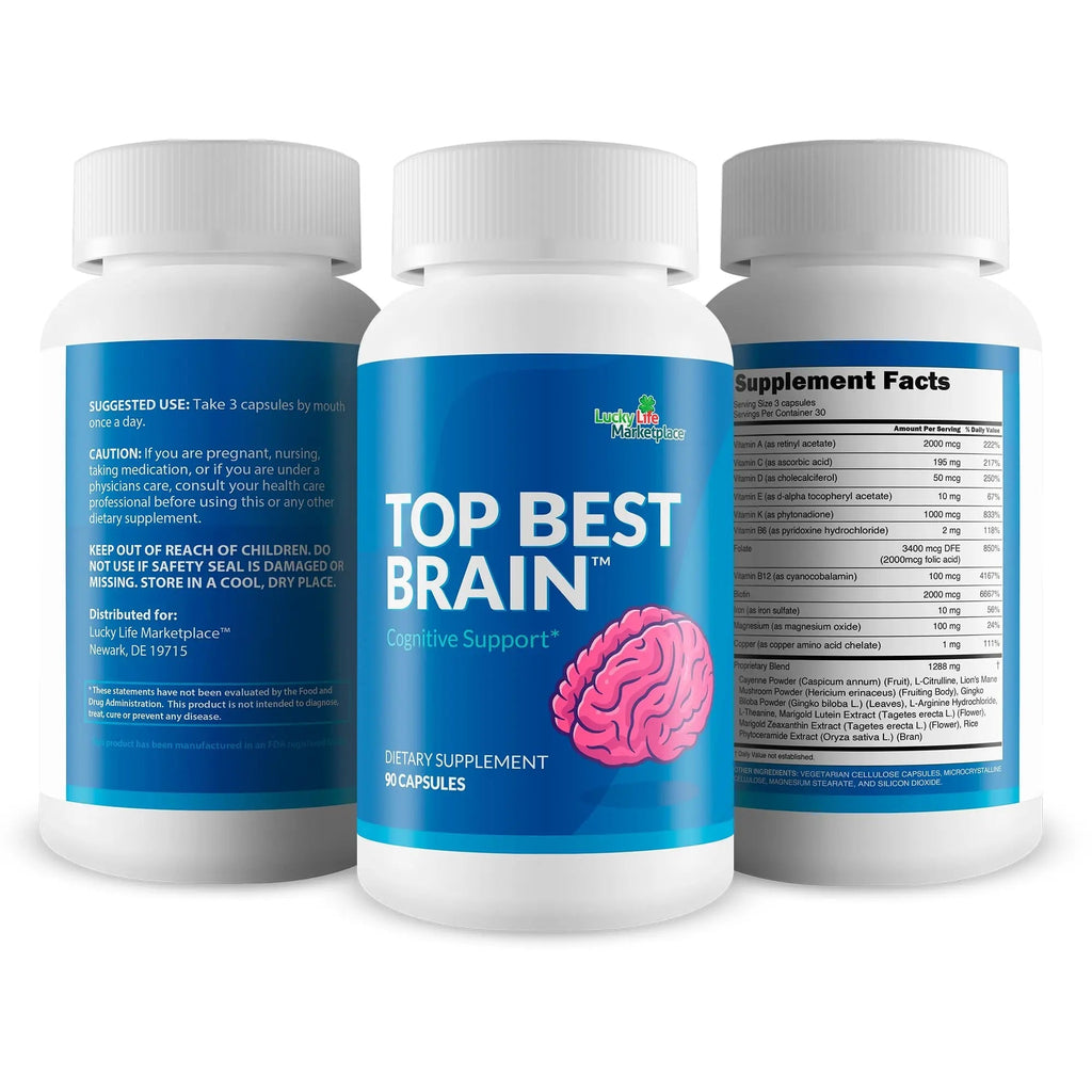 Top Best Brain - Cognitive Support Supplement for Memory, Focus, & Mental Clarity - Promote Improved Concentration, Cognition, & Motivation - Brain Pills for Cognitive Health - Nootropic Formula - TrustMedUSA