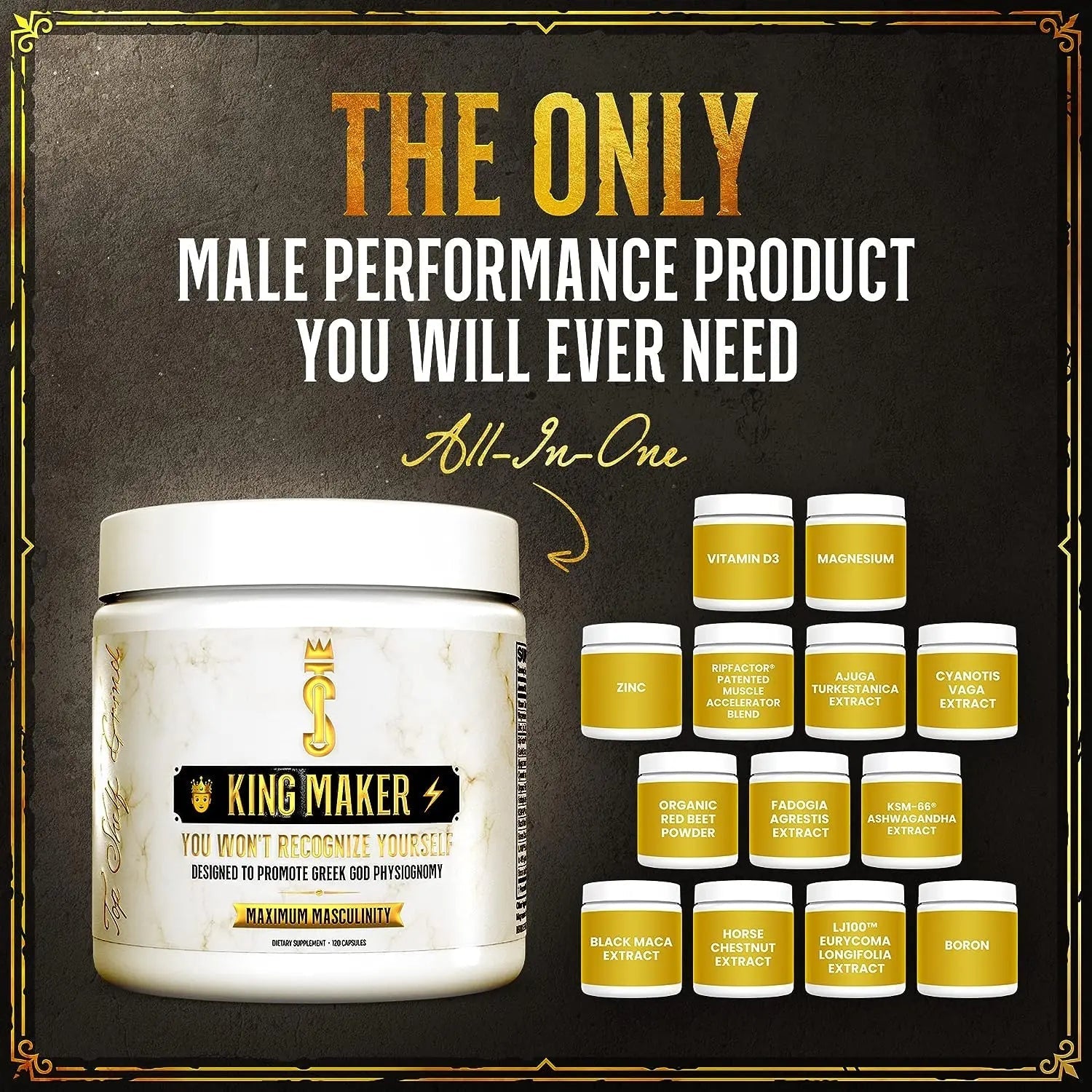 Top Shelf Grind King Maker, 13-in-1 Anabolic Supplement for Men to Increas - TrustMedUSA