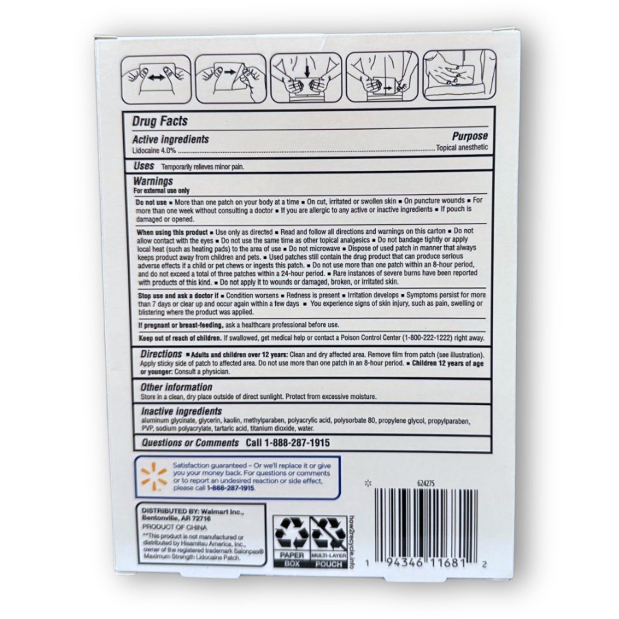 Topical anesthetic 4% Patch- 6 Count (Pack of 1), Boxed By Fusion Shop Store - TrustMedUSA