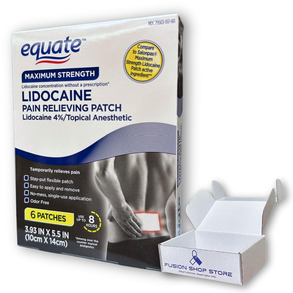 Topical anesthetic 4% Patch- 6 Count (Pack of 1), Boxed By Fusion Shop Store - TrustMedUSA